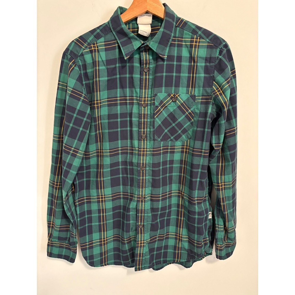 The North Face Mens Green Plaid Long Sleeve Button Down Shirt gorpcore Size M